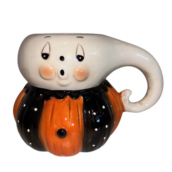 Johanna Parker Design Halloween Ghost Pumpkin Peep Coffee Tea Mug NEW - Picture 1 of 3
